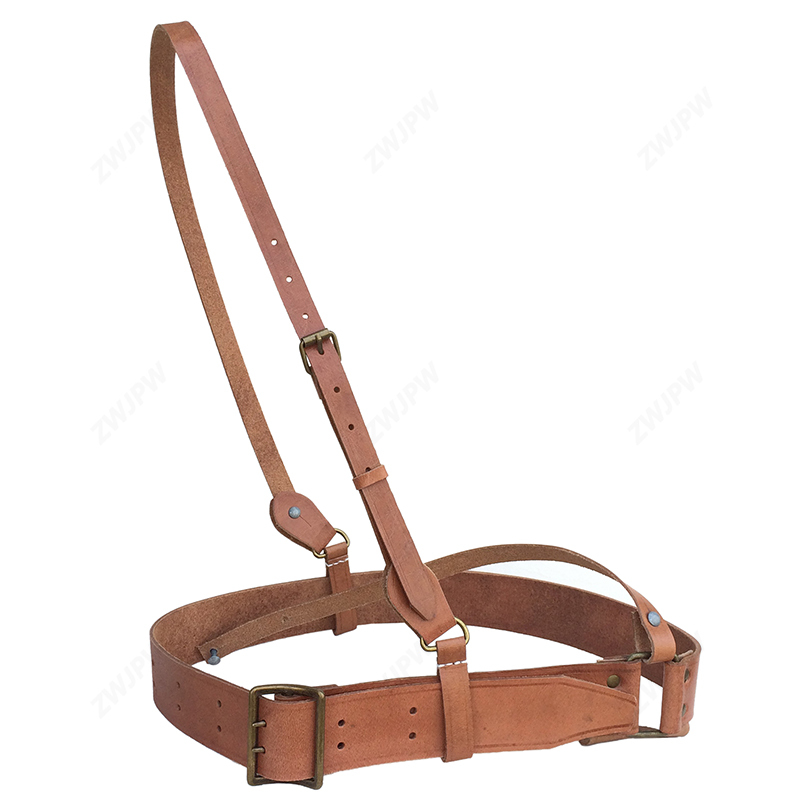China Army KMT General Oblique Belt Liberation Period Tactical Leather Brown
