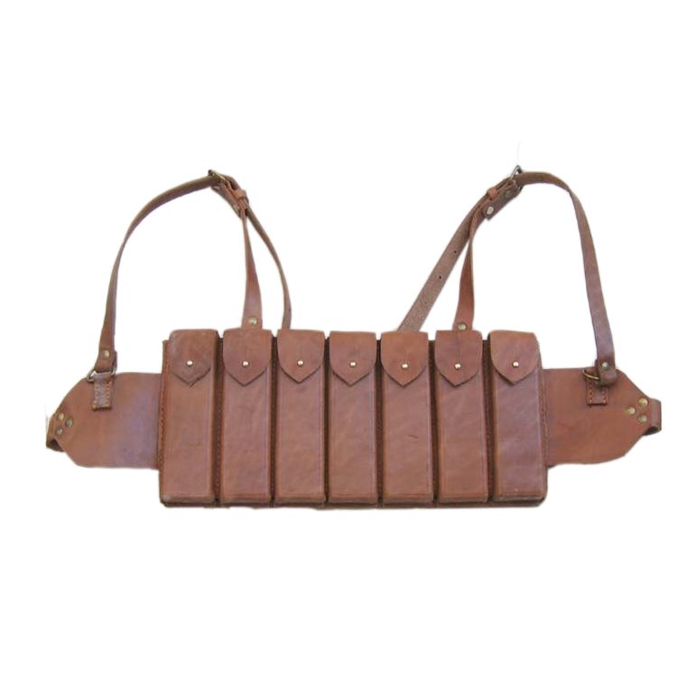 Reproduction WW2 China Chinese Army Carbines Bullet Bags Ammo Pouch 7 Clips Leather