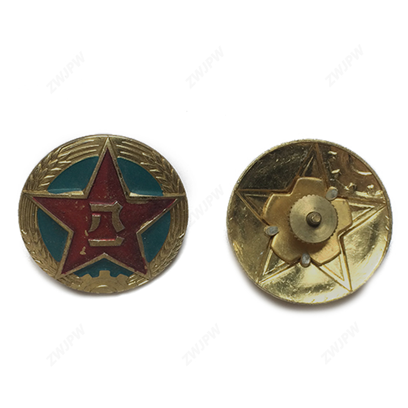 China Army Type 85 Land Force Big Brim Cap Badge Insignia Aluminum