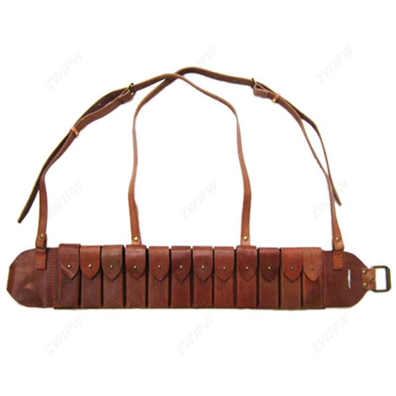 China Army Mauser C96 Leather Holster Clip Ammo Pouch（12 Bags）