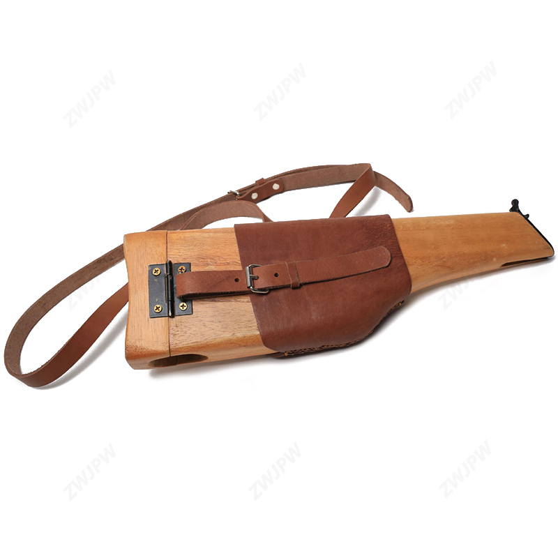 CHINA  WW2 Army Mauser Wooden C96 Broomhandle Leather Walther Pistol Holster（M）