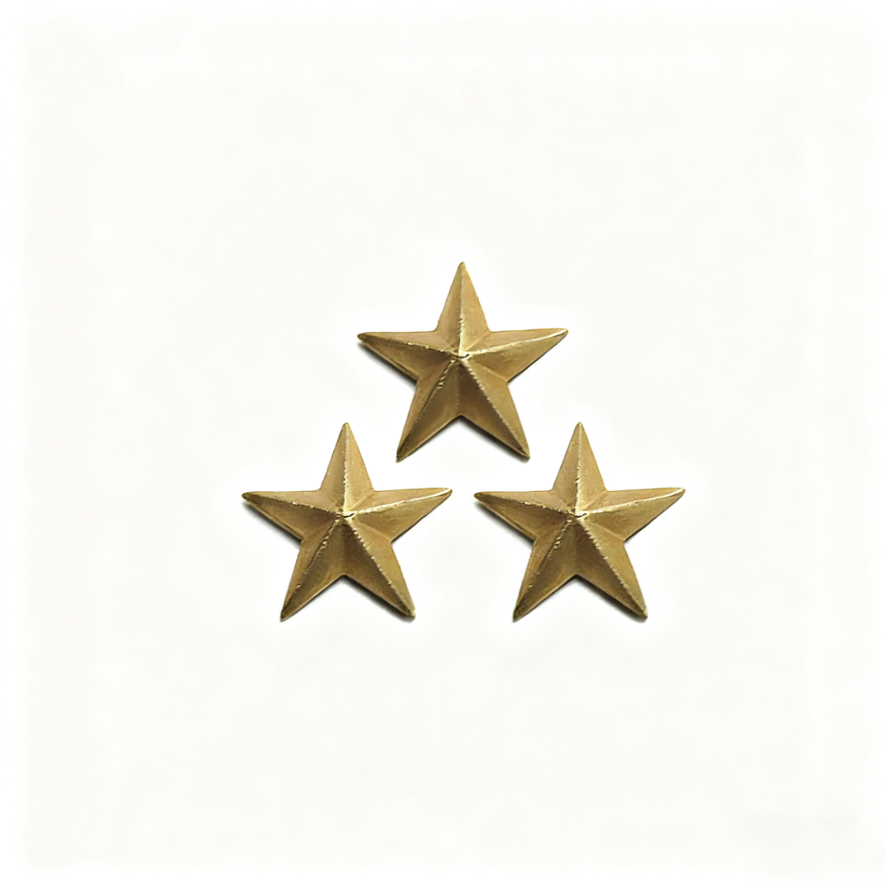Japan WW2 Amry Officer Cap Badge Gold Five Stars