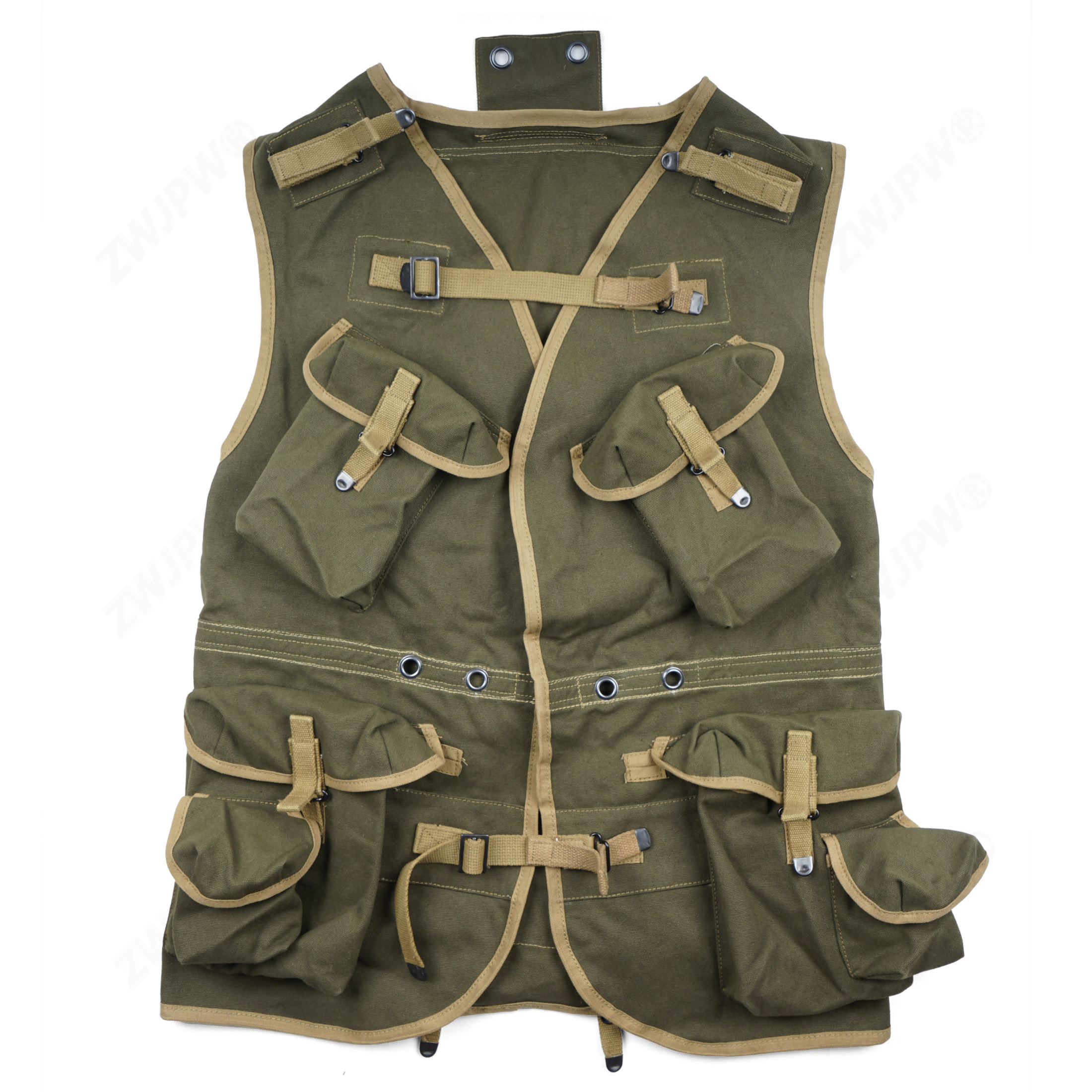 WW2 US ARMY D- DAY ASSUAULT VEST KHAKI AND ARMY GREEN REPLICA