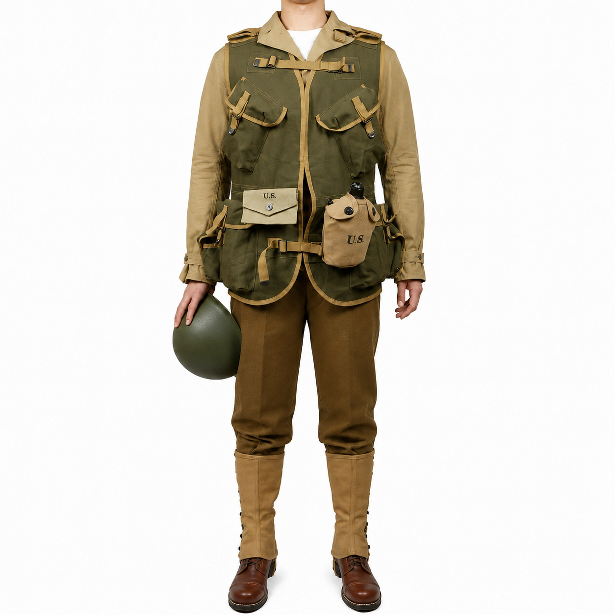 WW2 Cotton Reproduction Of The Original Lining U.S. ARMY M41 Field F/W Version D-DAY uniform and medical combination