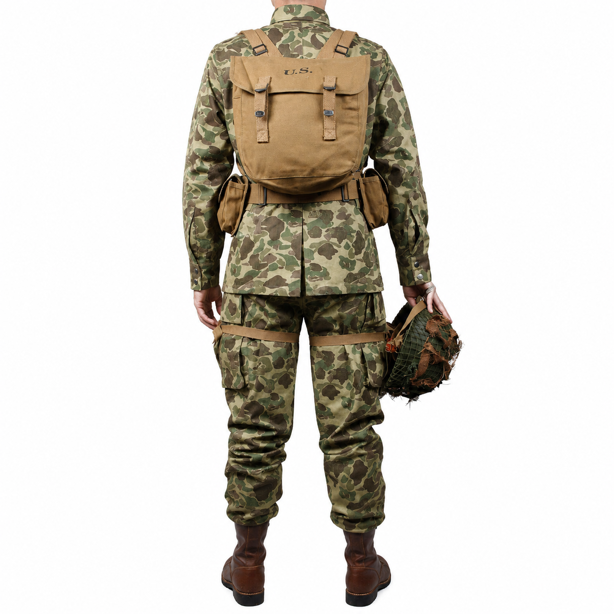 WW2 US Army Military ARMY M42 PACIFIC CAMOUFLAGE OTTON FASHION THE PACIFIC OCEAN PARATROOPER DUCK HUNTER UNIFORM  and  B. A.R.6