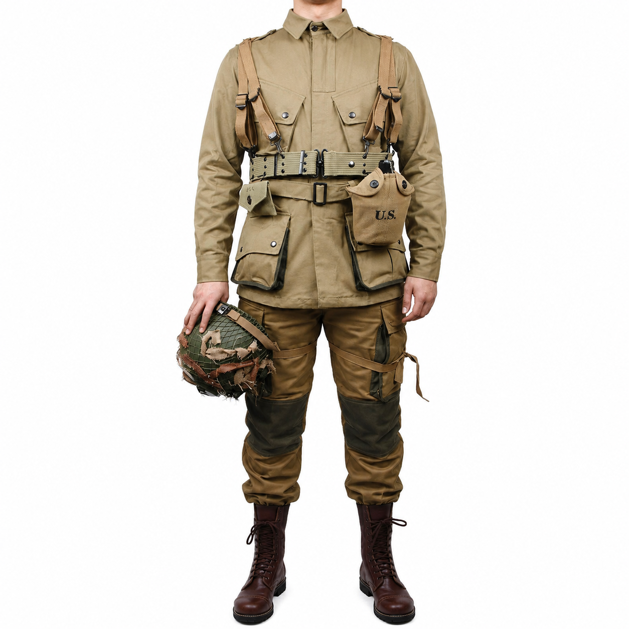 WW2 US Army Military ARMY M42 soldiers COTTON FASHION Paratrooper uniform and Garland equipment group（no shooes，no helmet）