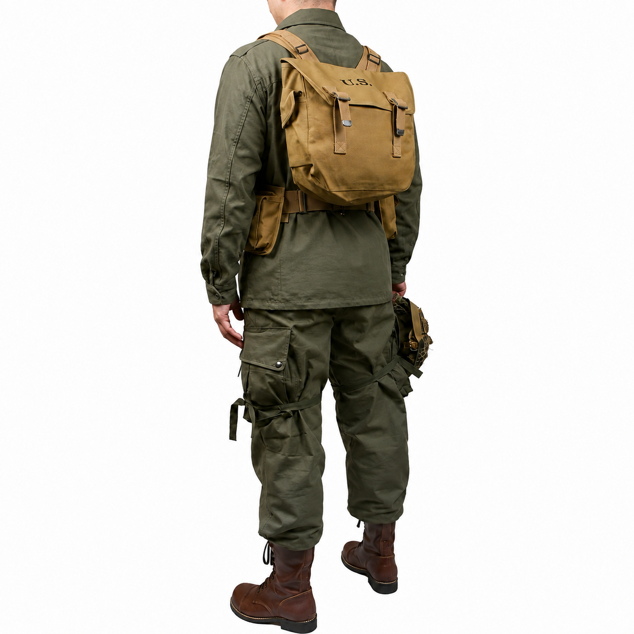 ww2 US army  green outdoor  M43 jacket Windbreaker uniform Pure cotton and B A. R equipment combination Normandy landing（no shooes，no helmet）