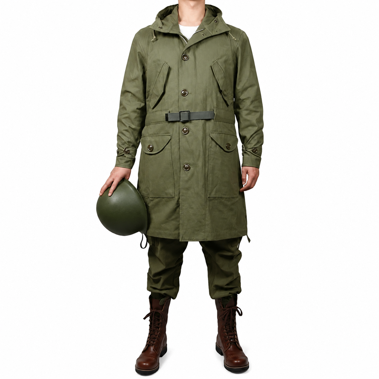 WW2 US MILITARY ARMY GREEN UNIFORM M47 COAT JACKET AND PANTS(NO HELMET,NO SHOES)  US11117