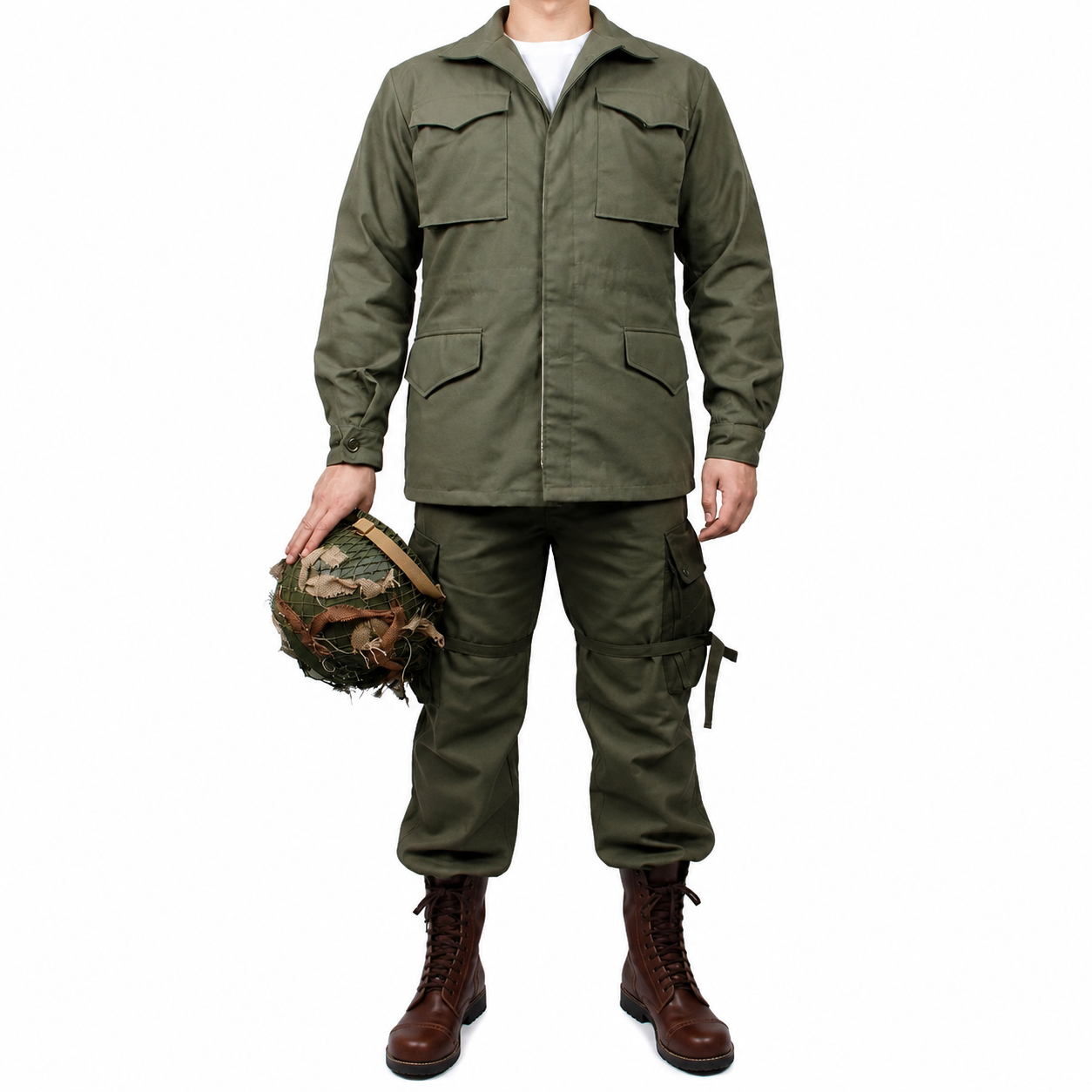 WW2 US MILITARY ARMY GREEN M43 COAT JACKET and pants （ no shoes，no Helmet）