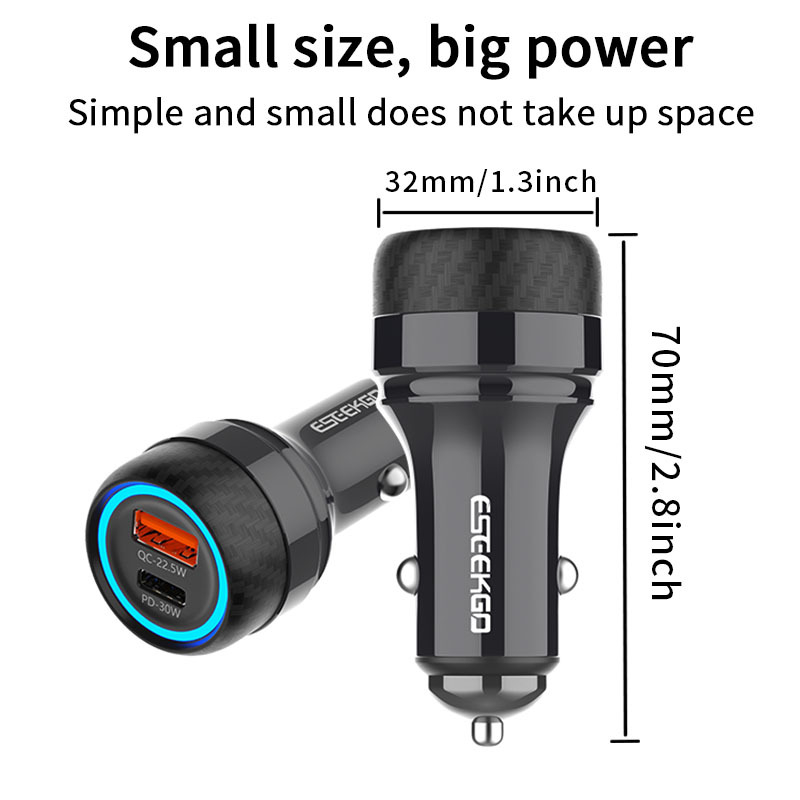 ESEEKGO PD-30 1A1C QC3.0 22.5W+PD30W Car Charger