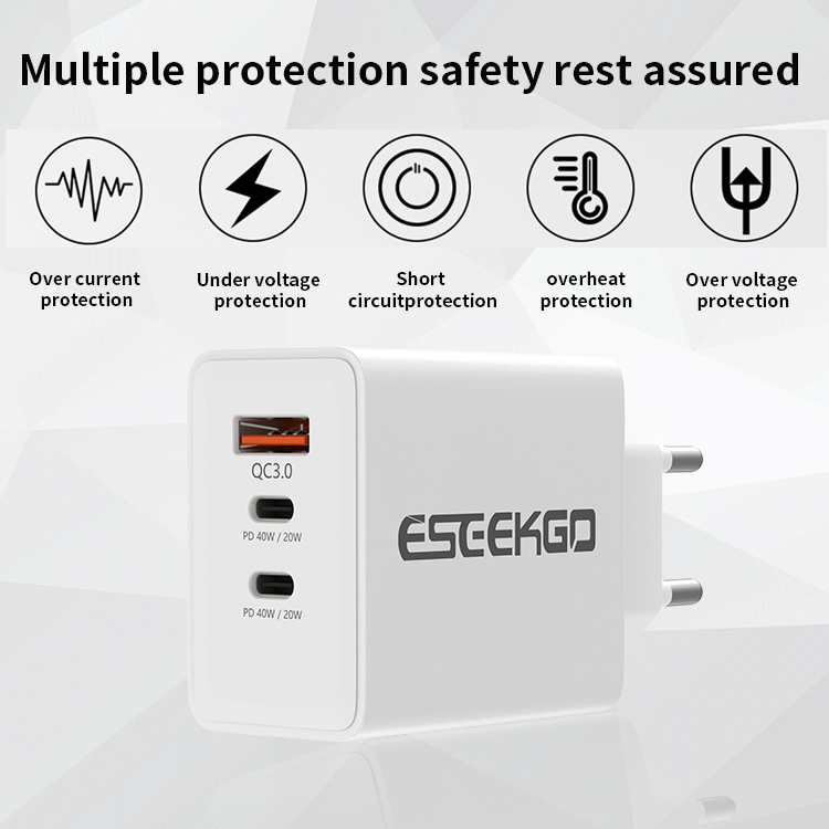 ESEEKGO PD-40 1A2C QC3.0+PD20W*2 Wall Charger