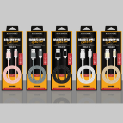 ESEEKGO CB-02 2.1A 1M Multi Solid Color Braided Data Cable