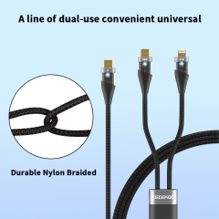 ESEEKGO PD-12 C-C+L 60W+27W PD 2-in-1 1.5M Braided Data Cable