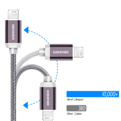 ESEEKGO CB-02 2.1A 1M Multi Solid Color Braided Data Cable