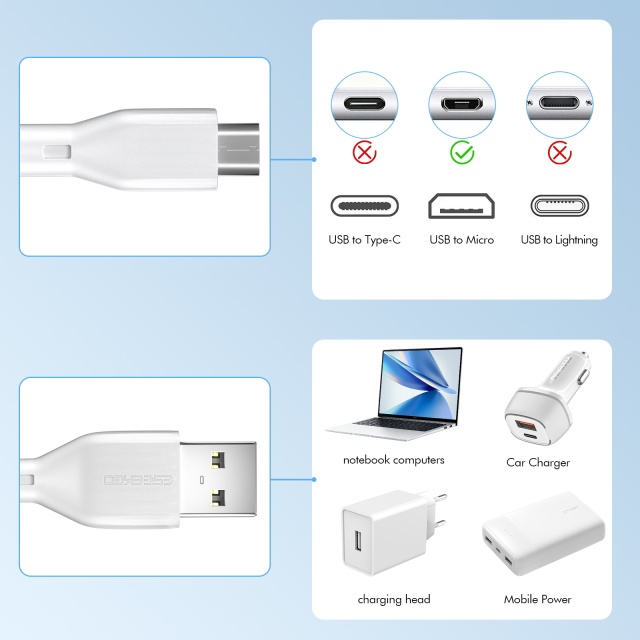 ESEEKGO G-11A 2.0A 3.3FT USB to Micro Data Cable