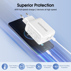 ESEEKGO C-40EU 40W Dual PD20W Travel Adapter（2 Ports / EU）