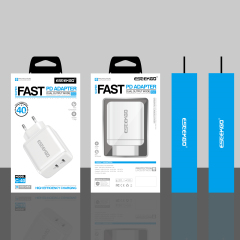 ESEEKGO C-40EU 40W Dual PD20W Travel Adapter（2 Ports / EU）