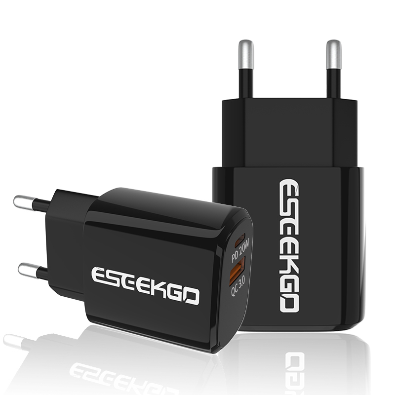 ESEEKGO ES38-EB PD20W+QC3.0 Fast Wall Charger（2 Ports / EU）