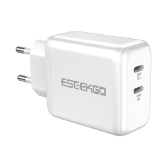 ESEEKGO C-40EU 40W Dual PD20W Travel Adapter（2 Ports / EU）
