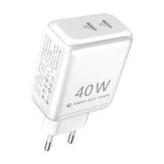 ESEEKGO C-40EU 40W Dual PD20W Travel Adapter（2 Ports / EU）