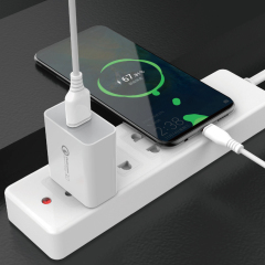 ESEEKGO QC-06 SET QC3.0 18W USB Travel Adapter With 3.3FT Micro / 8 pin / Type-C Charging Cable（18W / US）