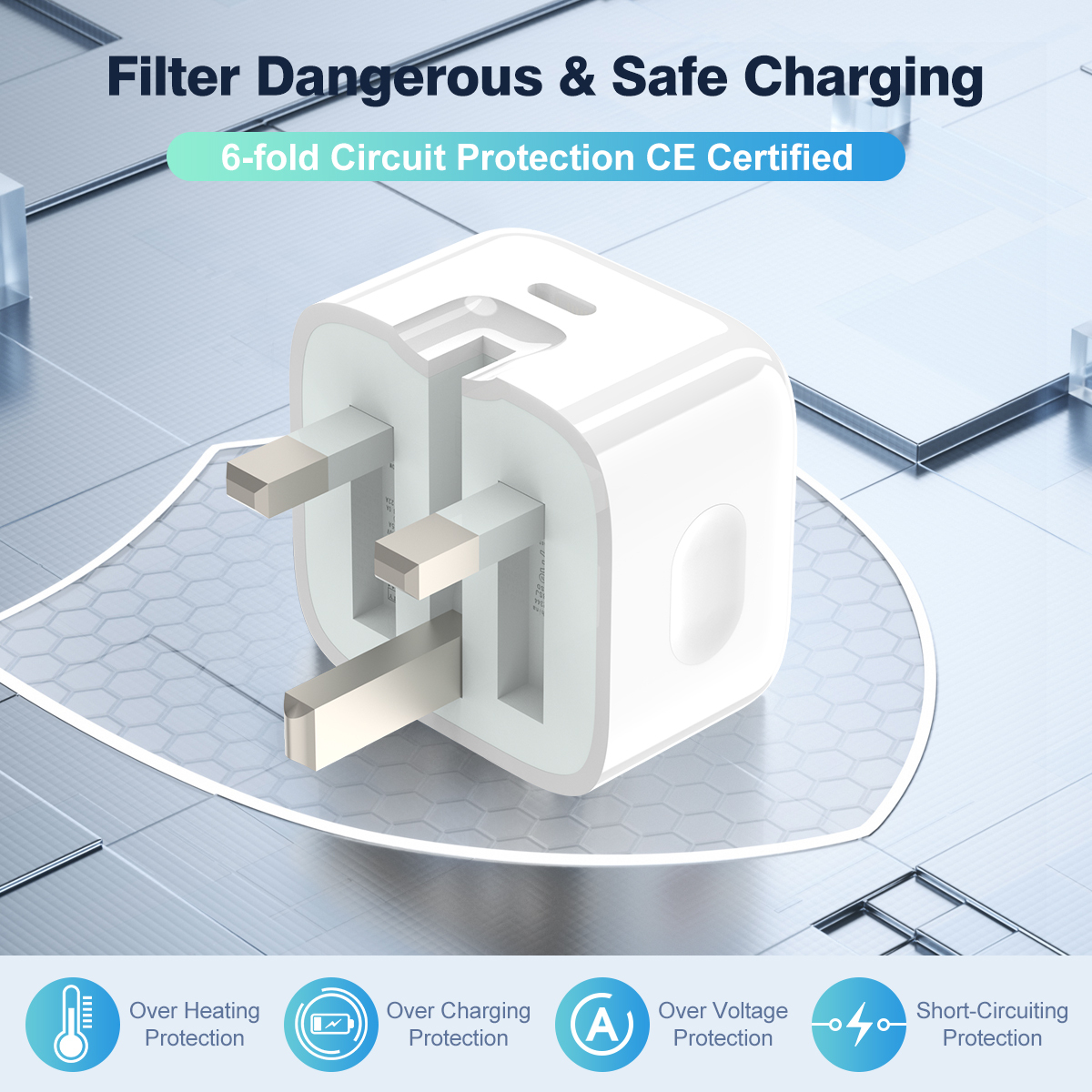 ESEEKGO ES-20UK PD20W USB-C Travel Adapter（20W / UK）