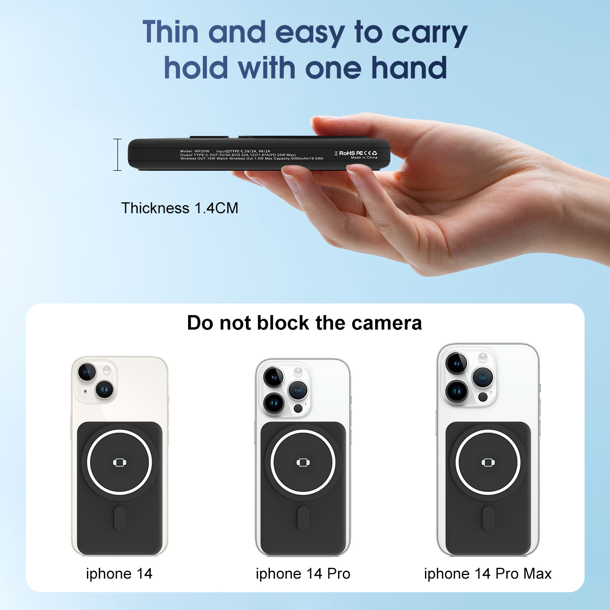 ESEEKGO MP-10 5000mAh PD20W Magnetic Wireless Power Bank