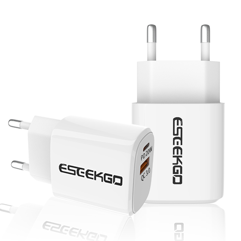 ESEEKGO ES38-EW PD20W+QC3.0 Fast Wall Charger（2 Ports / EU）
