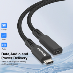 ESEEKGO E-15 Type-C Male to Female 240W Extension Cable（3.3FT / 6.6FT / 10FT）