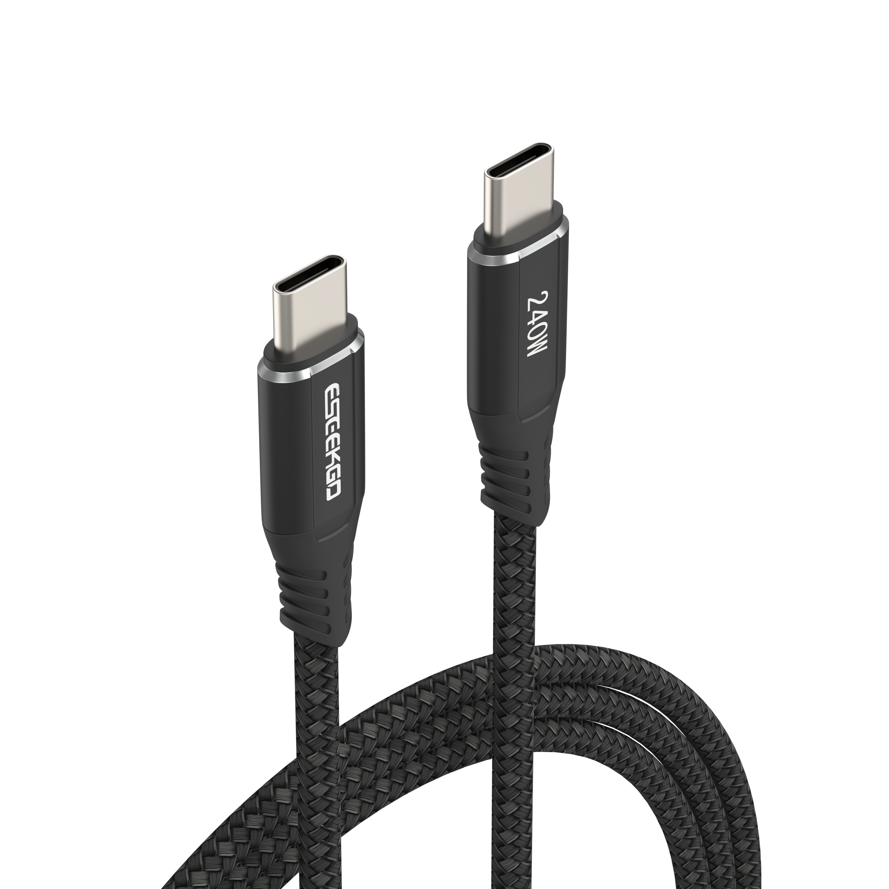 ESEEKGO PD-240  PD240W 5.0A Type-C To Type-C Nylon Braided Data Cable