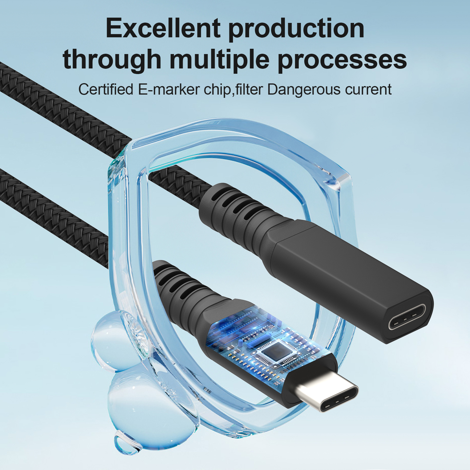 ESEEKGO E-15 Type-C Male to Female 240W Extension Cable（3.3FT / 6.6FT / 10FT）