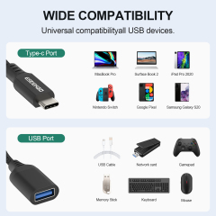 ESEEKGO E-17 TYPE-C Male To USB 3.1 Female 27W 10Gbps Extension Data Cable（3.3FT / 10FT / 16.5FT）