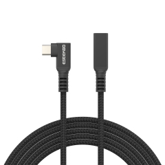 ESEEKGO E-18 Type-C Curved Male to Type-C Straight Female 60W Extension Data Cable（3.3FT / 6.6FT / 10FT）