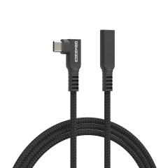 ESEEKGO E-18 Type-C Curved Male to Type-C Straight Female 60W Extension Data Cable（3.3FT / 6.6FT / 10FT）