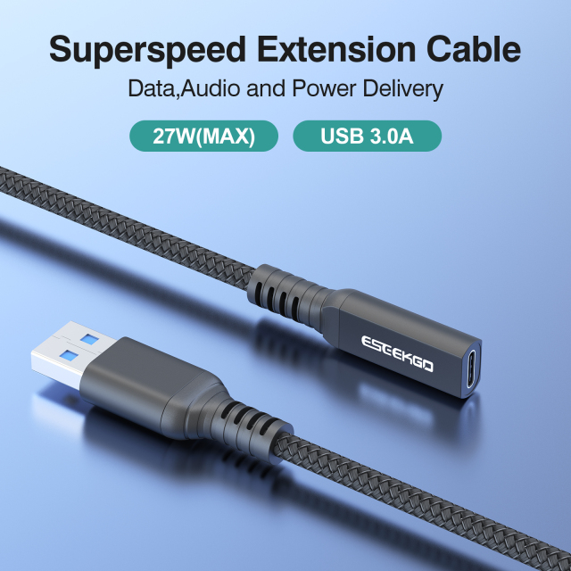 ESEEKGO E-16 USB3.1 To Type-C  Extension Data Cable（3.3FT / 10FT / 16.5FT）