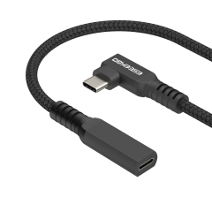 ESEEKGO E-18 Type-C Curved Male to Type-C Straight Female 60W Extension Data Cable（3.3FT / 6.6FT / 10FT）