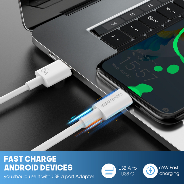 ESEEKGO C-6A 100W 6A Type-C Fast charging data cable（3.3FT / 6.6FT / 10FT）