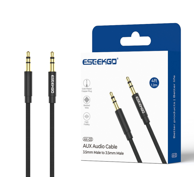 ESEEKGO AX-03 Nylon Braided 4FT 3.5mm To 3.5mm Audio Cable