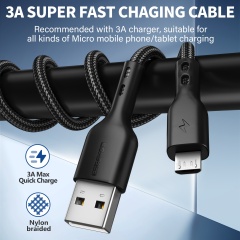 ESEEKGO G-33B Nylon Braided 3.0A 4FT USB to Micro Data Cable