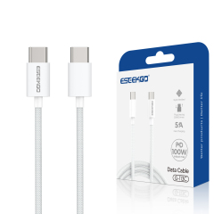 ESEEKGO G-113C Nylon Braided 100W 5.0A 4FT Type-C to Type-C Data Cable