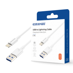 ESEEKGO L-6AL 6A 3.3FT USB To 8 PIN TPE Soft Data Cable