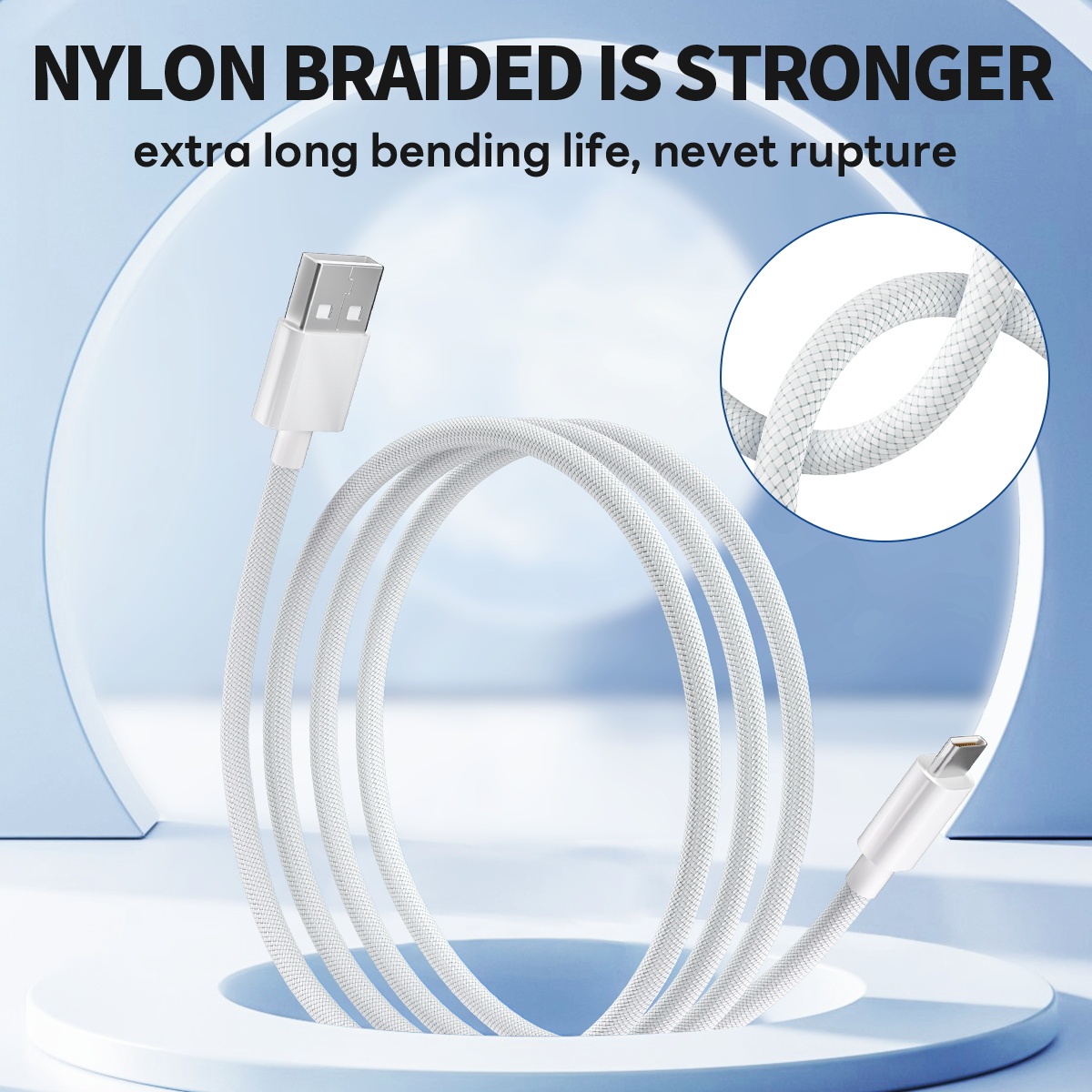 ESEEKGO G-102C Nylon Braided 2.0A 4FT USB to Type-C Data Cable