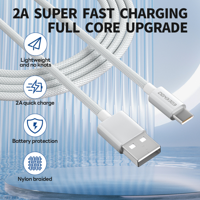 ESEEKGO G-102C Nylon Braided 2.0A 4FT USB to Type-C Data Cable