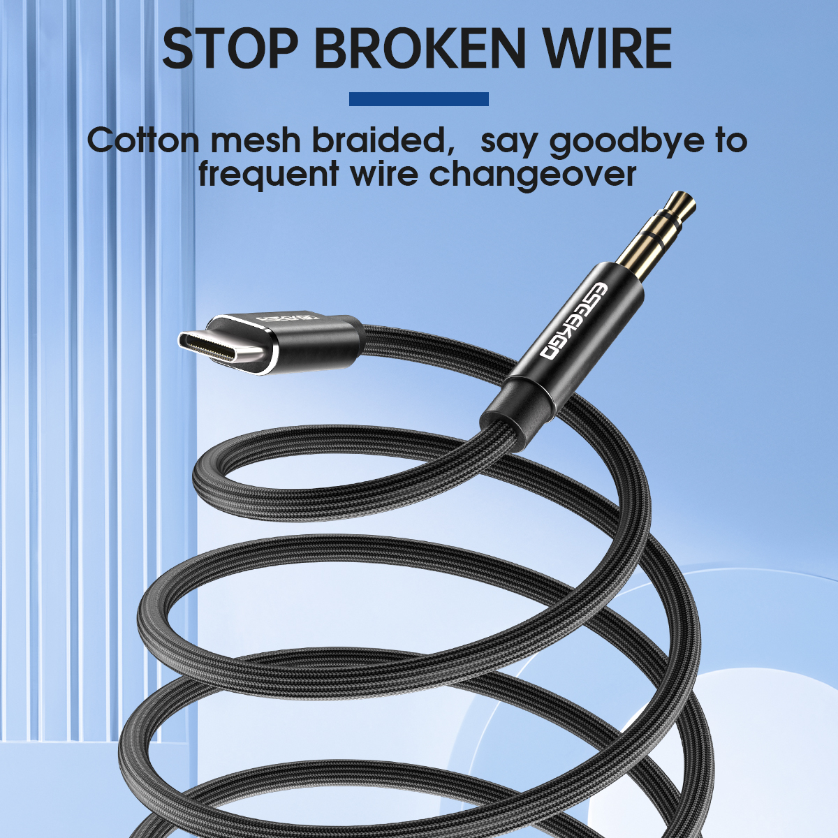 ESEEKGO AX-01 Nylon Braided 4FT Type-C To 3.5mm Audio Cable