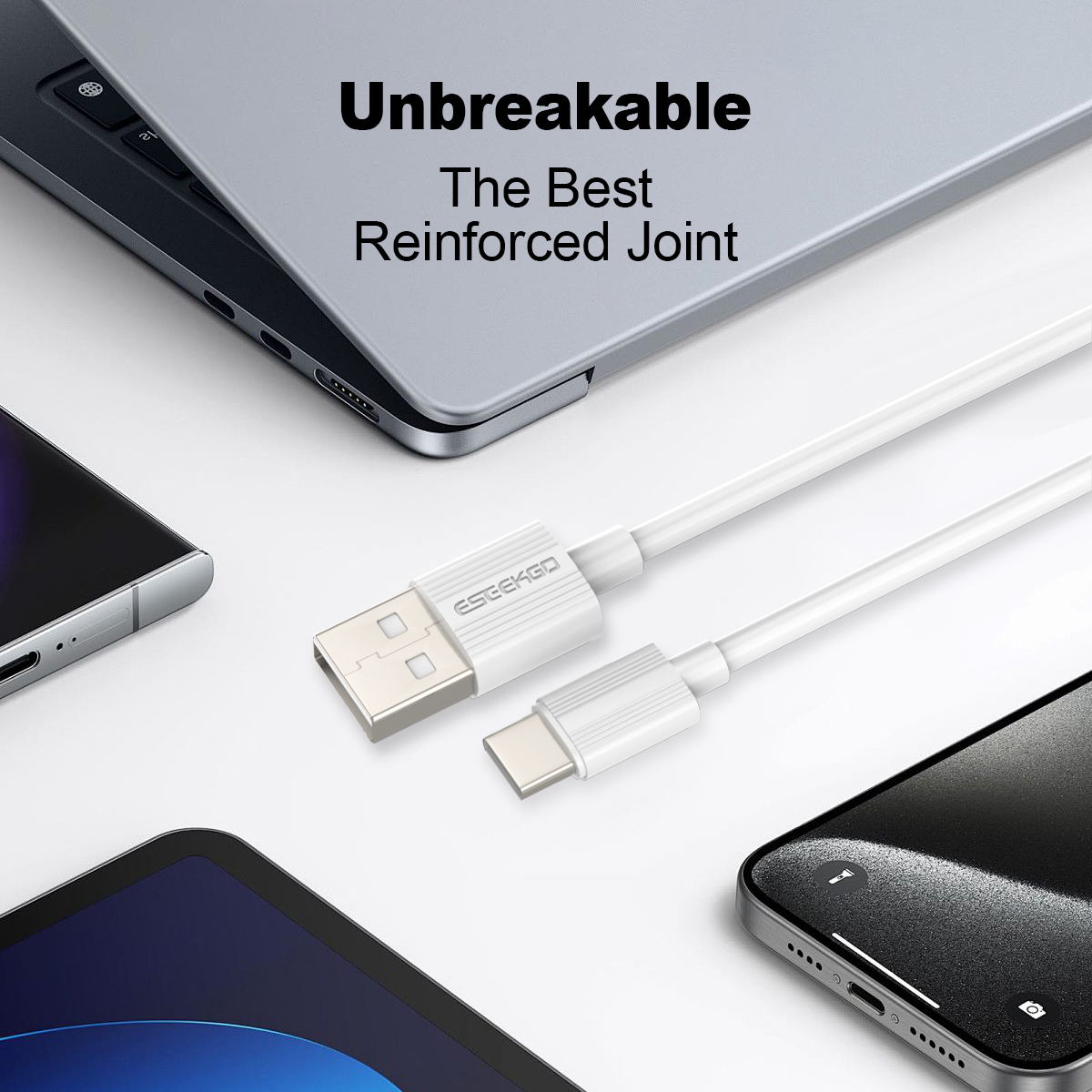 ESEEKGO G-02AW 3.0A 3.3FT USB To Type-C Charging Data Cable