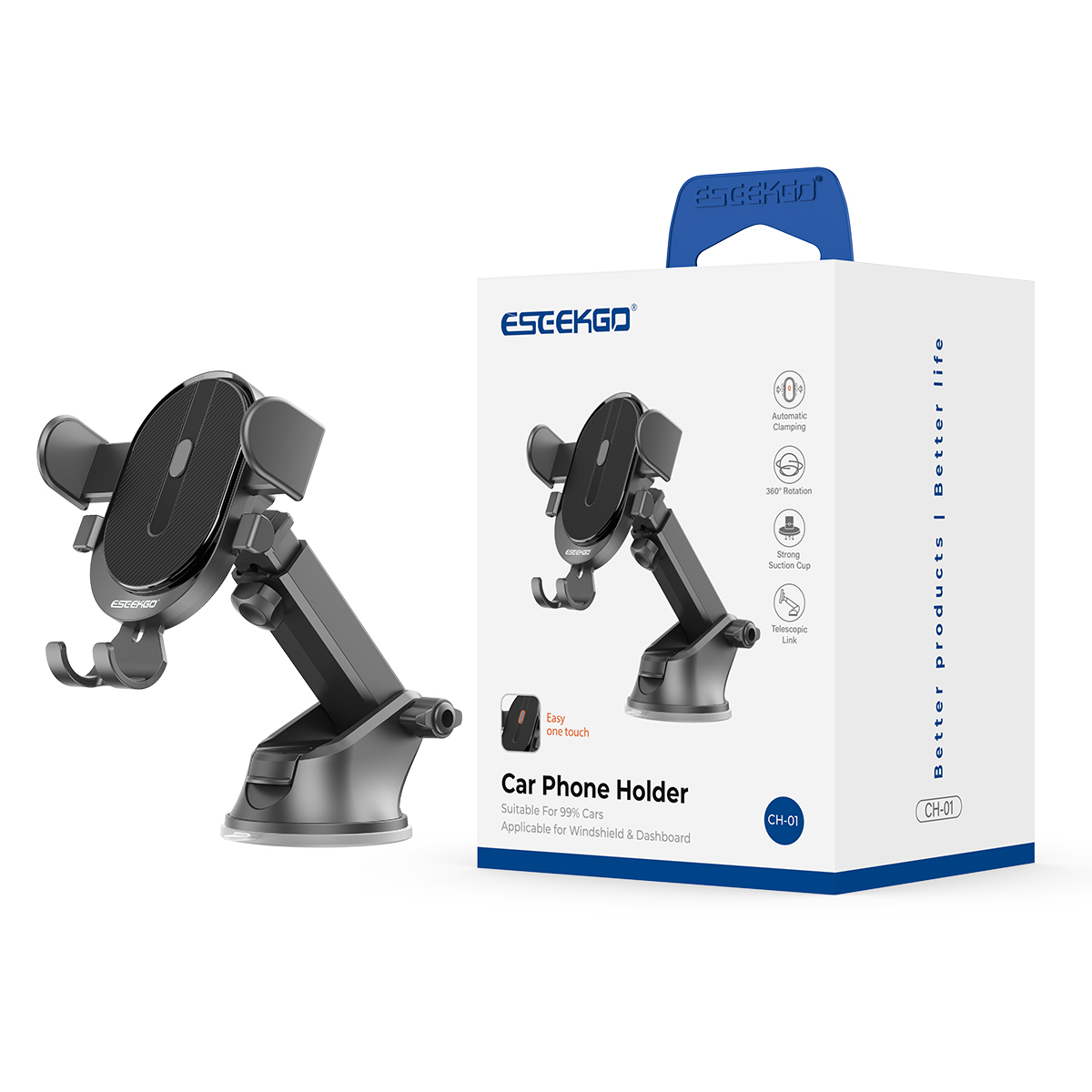 ESEEKGO CH-01 Easy One Touch Car Holder