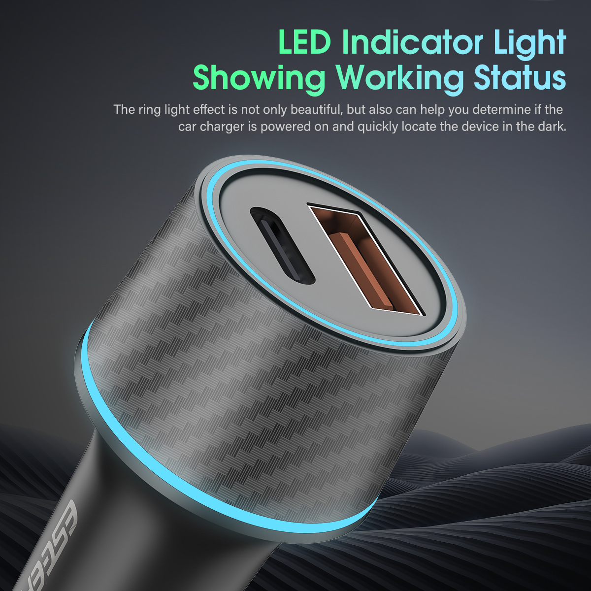 ESEEKGO C-52B 52.5W QC22.5W+PD30W Car Charger