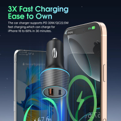 ESEEKGO C-52B 52.5W QC22.5W+PD30W Car Charger