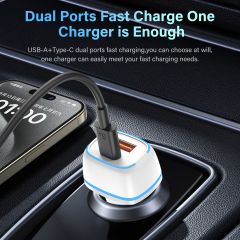 ESEEKGO C-15BT 38W LED QC3.0+PD20W Car Charger