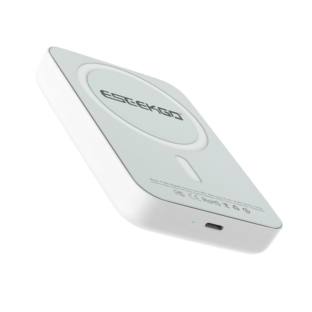 ESEEKGO P-05B 5000mAh 15W Magnetic Wireless Power Bank & 1.3FT USB-C To C Charging Cable